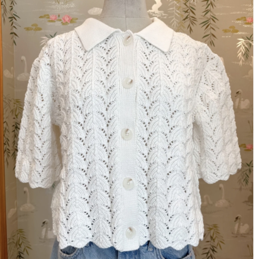 Current Air Cotton Crochet Cardigan